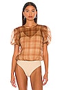 view 2 of 5 Bethany Bodysuit in Beige Plaid