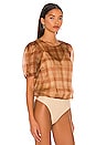 view 3 of 5 Bethany Bodysuit in Beige Plaid