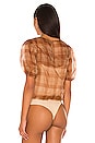 view 4 of 5 Bethany Bodysuit in Beige Plaid