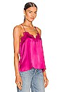 view 2 of 4 Racer Charmeuse Cami in Magenta