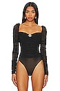 view 2 of 6 Bettina Crystal Bodysuit in Black