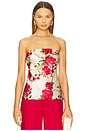 view 1 of 4 Prima Strapless Camisole Top in Campari Watercolor