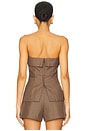 view 3 of 5 London Strapless Top in Fawn Plaid