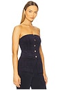 view 2 of 4 Iman Corduroy Strapless Top in Navy