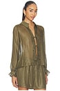 view 2 of 5 Niecey Metallic Chiffon Blouse in Grove