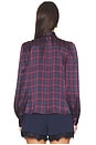 view 4 of 4 Rema Charmeuse Top in Plum Plaid