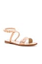 view 2 of 5 Ankle Wrap Sandal in Rose Gold & Light Tan