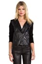 view 2 of 6 Collarless Moto Jacket in Black