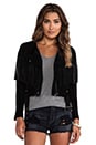 view 1 of 7 Fringe Suede Jacket in Black