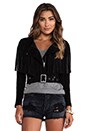 view 2 of 7 Fringe Suede Jacket in Black