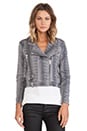 view 2 of 6 CHAQUETA MOTO in Grey Micro Animal Print
