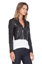 view 3 of 3 Leather Racing Moto Jacket in Black