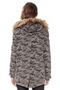 view 5 of 6 Vegan Fur Hooded Parka in Grey Camouflage