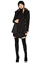 view 1 of 5 MANTEAU DOUBLE BOUTONNAGE AVEC COL IMITATION FOURRURE ENMY in Black