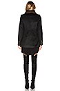 view 4 of 5 MANTEAU DOUBLE BOUTONNAGE AVEC COL IMITATION FOURRURE ENMY in Black
