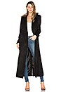 view 1 of 5 Vinnie Duster Overcoat with Faux Fur Trim in Black