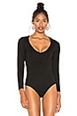view 2 of 5 Linda Ruched Front Bodysuit in Black