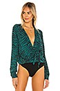 view 2 of 5 Daria Bodysuit in Jade Tiger Print