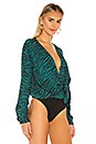view 3 of 5 Daria Bodysuit in Jade Tiger Print