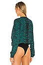 view 4 of 5 Daria Bodysuit in Jade Tiger Print