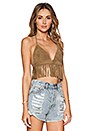 view 2 of 3 Fringe Suede Bra in Tobacco