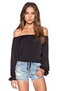 view 1 of 3 Off The Shoulder Peasant Top in Black
