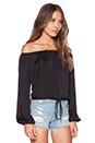 view 2 of 3 Off The Shoulder Peasant Top in Black