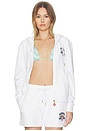 view 2 of 6 SUDADERA WAVES MONOGRAM ZIP UP in White