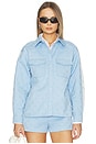 view 2 of 6 Monogram Oversized Shirt in Baby Blue