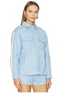 view 3 of 6 Monogram Oversized Shirt in Baby Blue