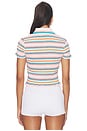 view 3 of 5 Stripe Shirred Polo Top in Jersey Stripe