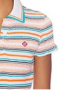 view 5 of 5 Stripe Shirred Polo Top in Jersey Stripe