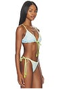 view 2 of 5 String Beaded Bikini Top in Optic Drop