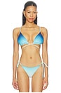 view 1 of 4 String Beaded Bikini Top in Blue & Green Gradient