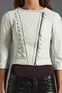 view 4 of 6 Embellished Cropped Leather Jacket in Blanc