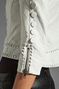 view 5 of 6 Embellished Cropped Leather Jacket in Blanc