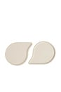 view 1 of 4 Drop Pet Food Bowl Mats Set Of 2 in Sand