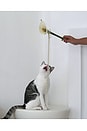 view 3 of 5 Flora Cat Wand Toy in Green & White