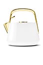 view 1 of 4 Whistling Tea Kettle in White & Gold