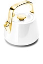 view 2 of 4 Whistling Tea Kettle in White & Gold