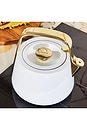 view 4 of 4 Whistling Tea Kettle in White & Gold
