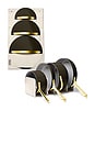 view 1 of 6 12 Piece Non-toxic Ceramic Non-stick Cookware Set in Black & Gold