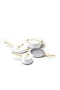view 2 of 6 12 Piece Non-toxic Ceramic Non-stick Cookware Set in White & Gold