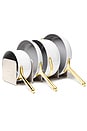 view 3 of 6 12 Piece Non-toxic Ceramic Non-stick Cookware Set in White & Gold