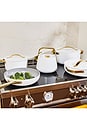 view 6 of 6 12 Piece Non-toxic Ceramic Non-stick Cookware Set in White & Gold