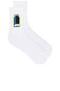 view 1 of 2 Gradient Arch Socks in White, Blue, & Lime