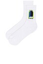 view 2 of 2 Gradient Arch Socks in White, Blue, & Lime