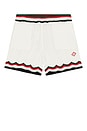 view 1 of 5 Chevron Faux Crochet Shorts in White