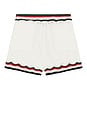 view 2 of 5 Chevron Faux Crochet Shorts in White