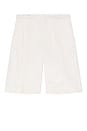 view 4 of 4 Pleated Baggy Shorts in White